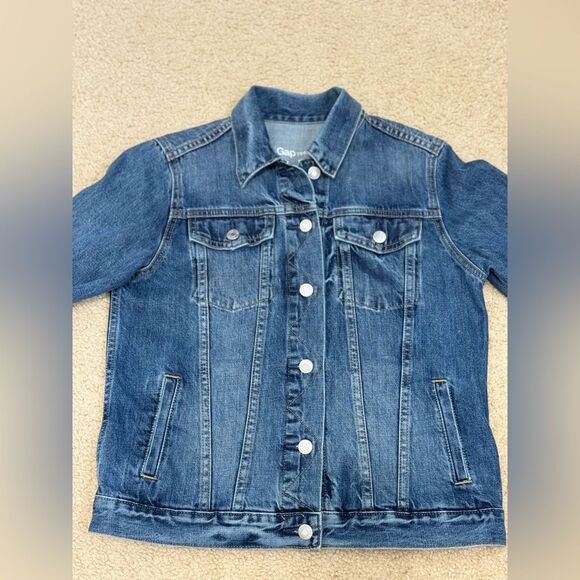Gap Women’s Medium Wash Blue Denim Jean Jacket Sz M EUC - Picture 3 of 10